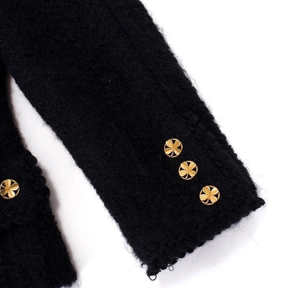 Chanel Vintage Black Tweed Blazer Size 40 - Picture 5 of 9